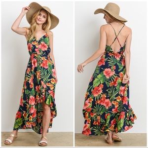 🆕FLORAL & PALM DRESS